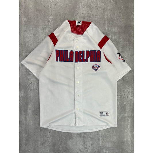 Vintage Philadelphia Phillies MLB Logo Athletic Baseball Jersey Size Medium