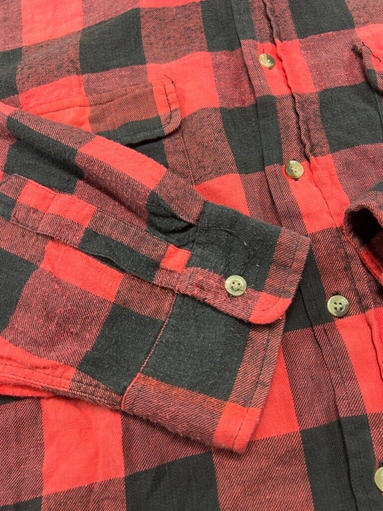 Vintage 90s Trail Designs Double Pocket Plaid Long Sleeve Button Up Shirt Sz 2XL