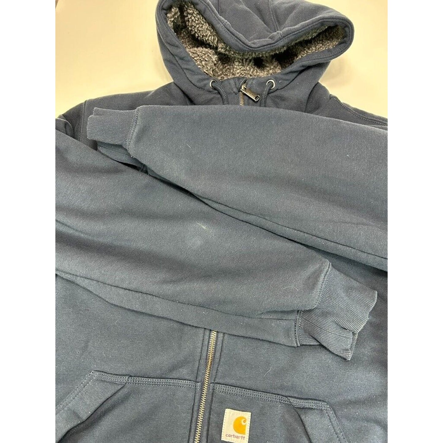 Carhartt Sherpa Lined Rain Defender Hooded Workwear Sweatshirt Size XL