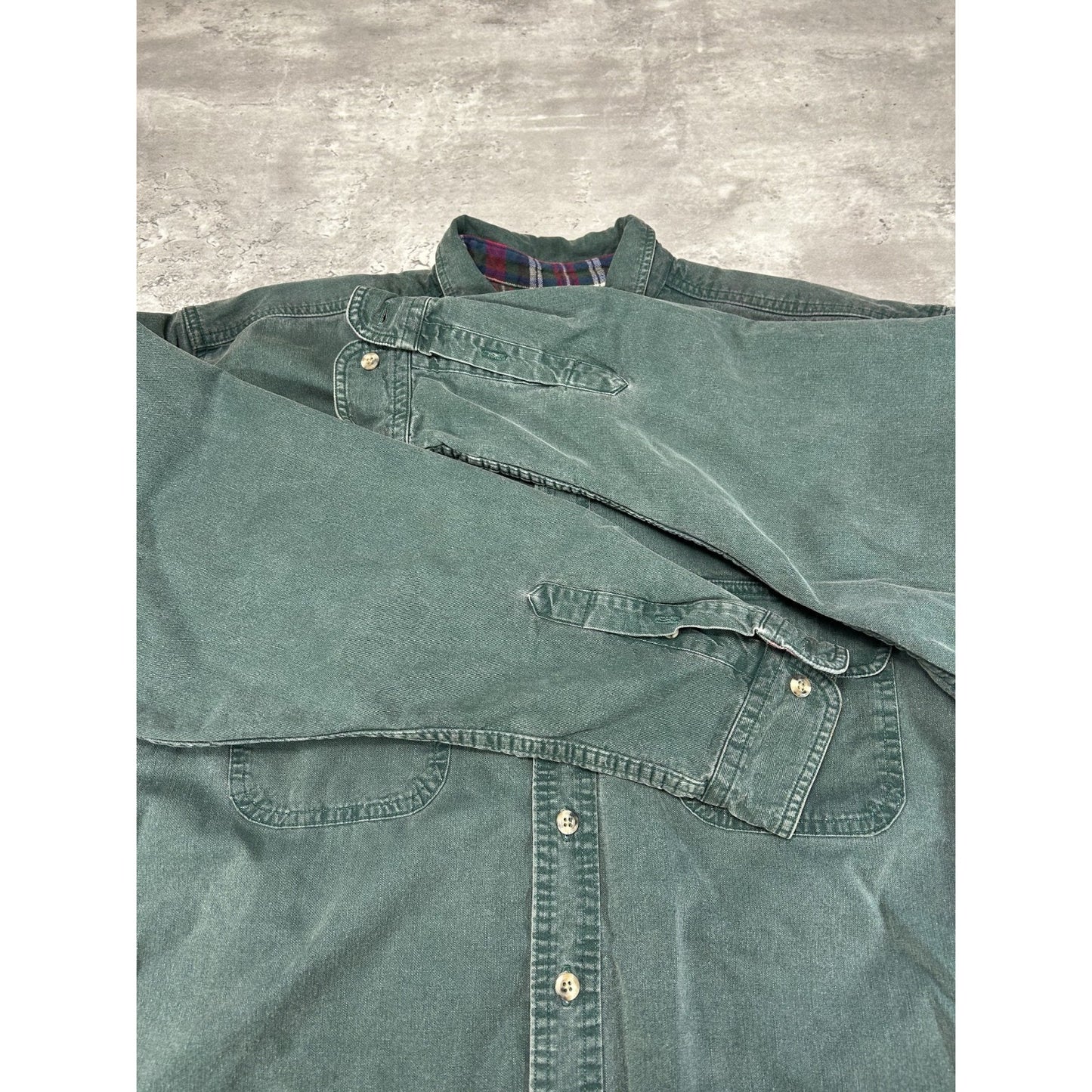 Vintage 90s Eddie Bauer Long Sleeve Double Pocket Button Up Shirt Size Large