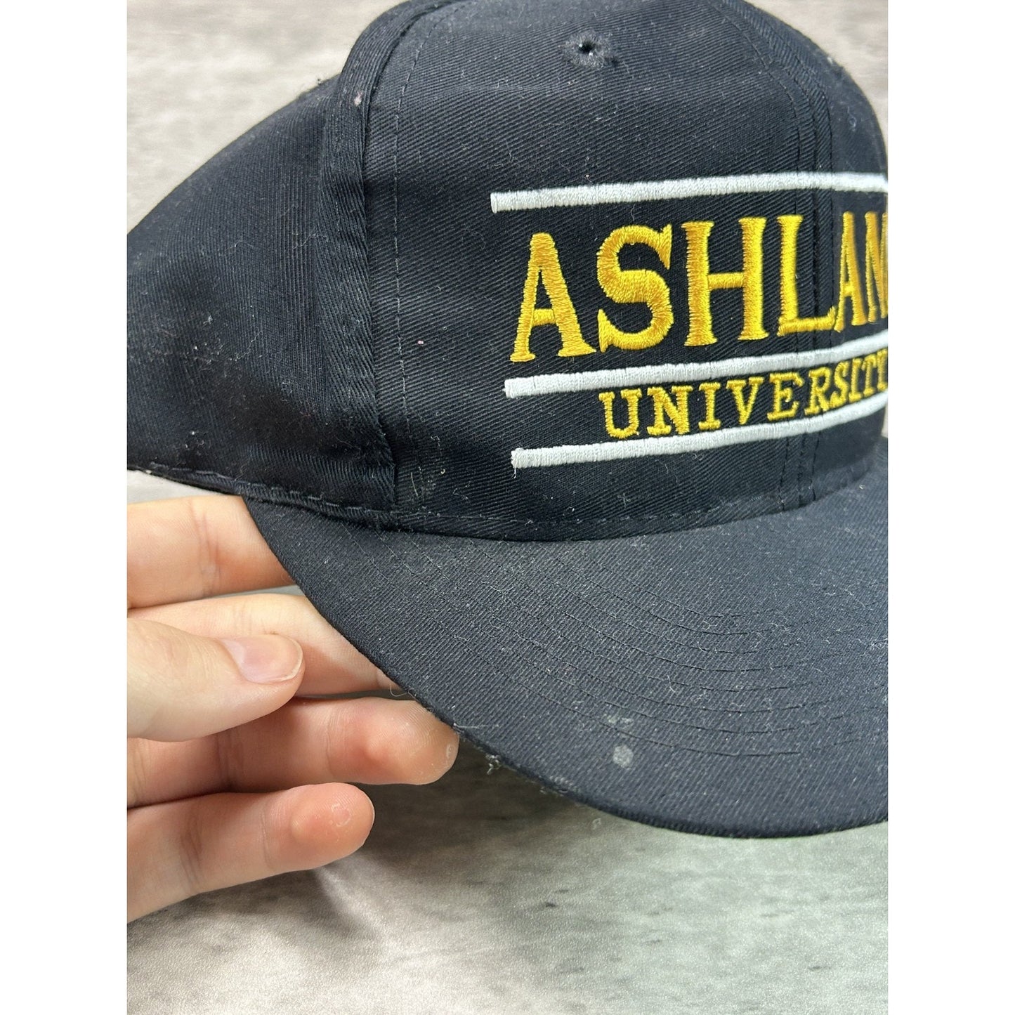 Vintage 90s Ashland University NCAA Embroidered Spellout Snapback Hat OSFA