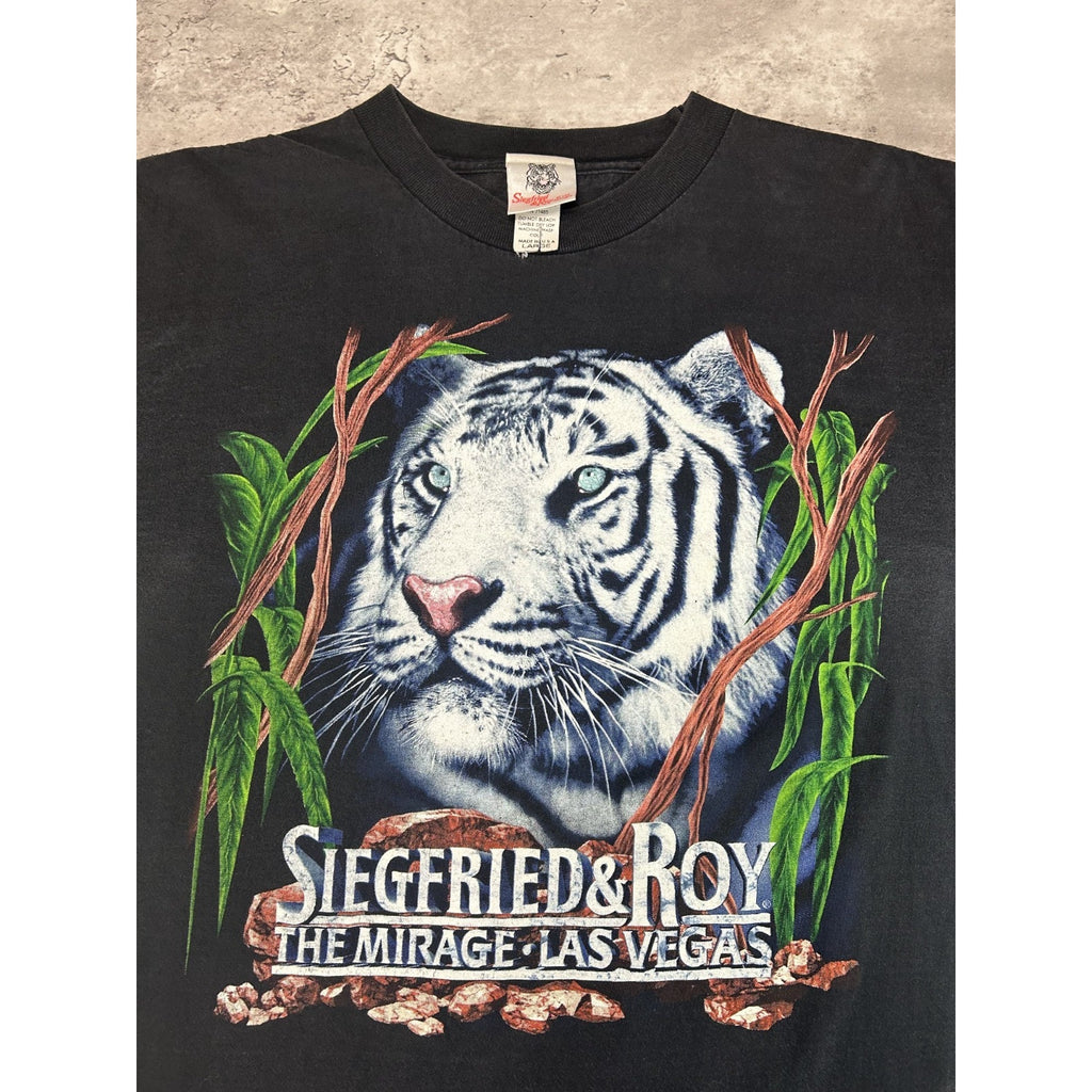 Vintage 90s Siegfried & Roy Tiger Graphic Las Vegas Destination T-Shirt Sz Large