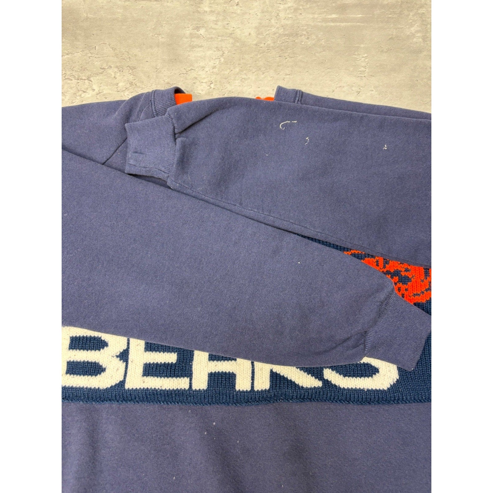 Vintage 80s Chicago Bears NFL Knit Spellout Graphic Football Sweatshirt Size XL