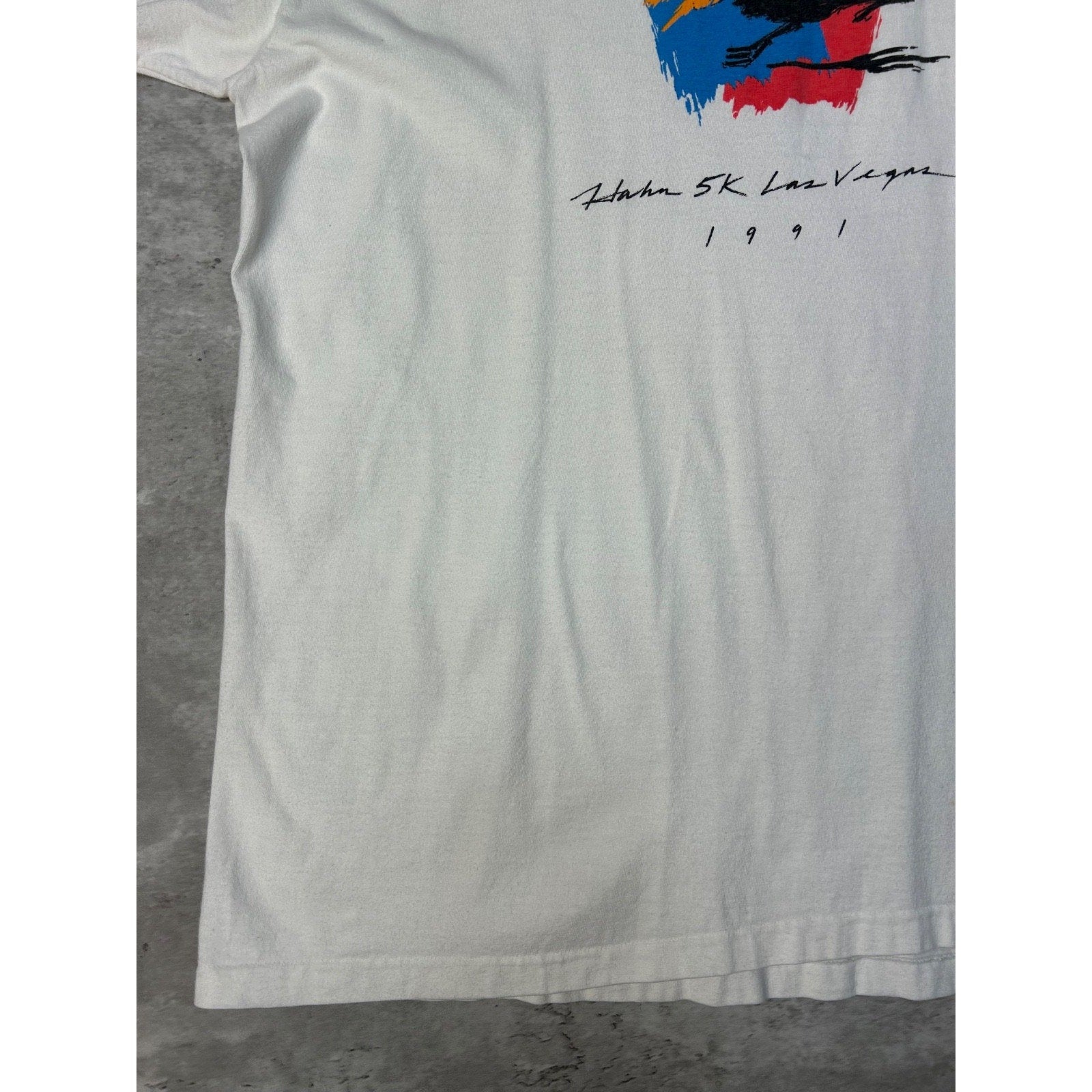 Vintage 90s Hahn 5k Las Vegas Destination Graphic T-Shirt Size Large