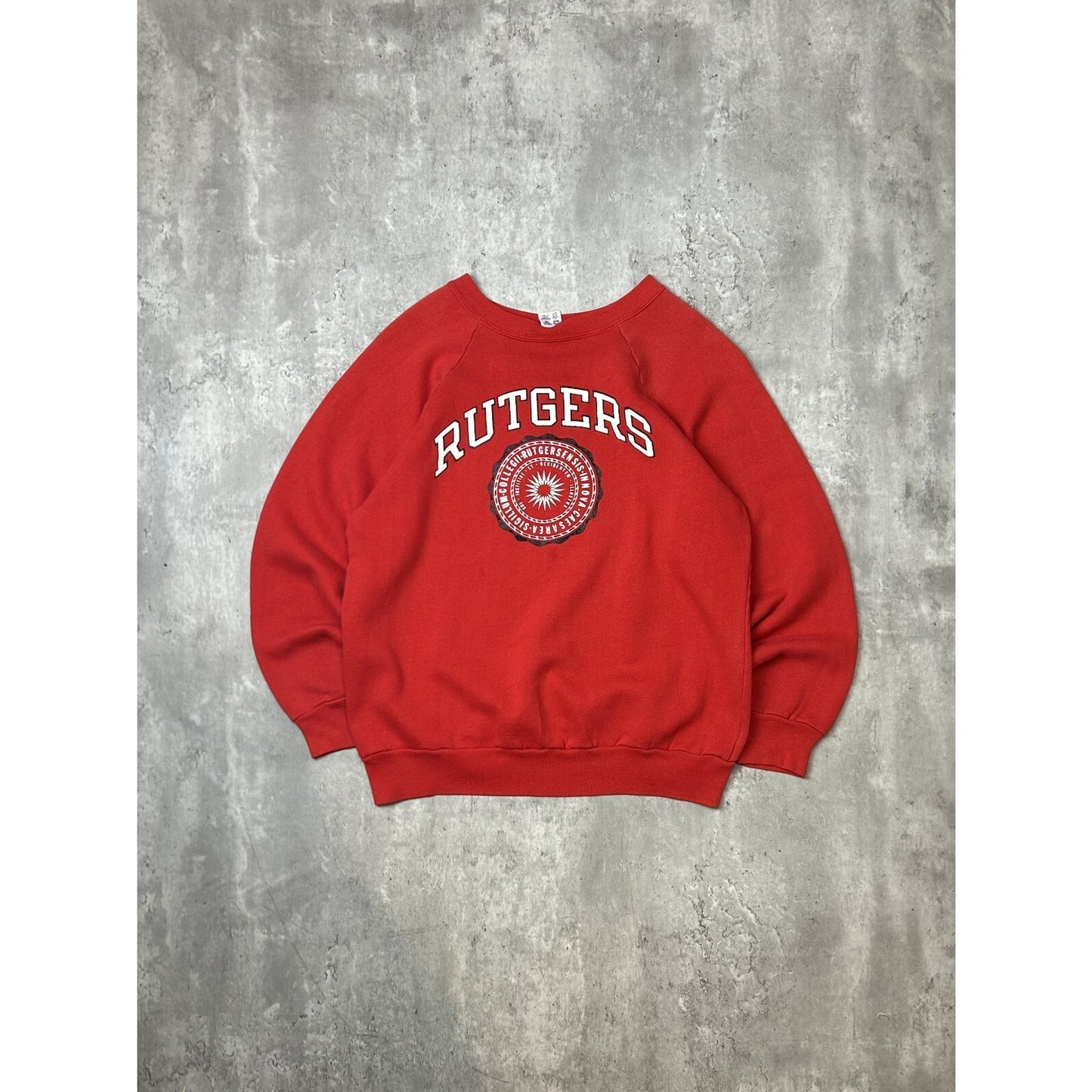 Vintage 1980s Rutgers University NCAA Crest Graphic Champion Sweatshirt Sz Large