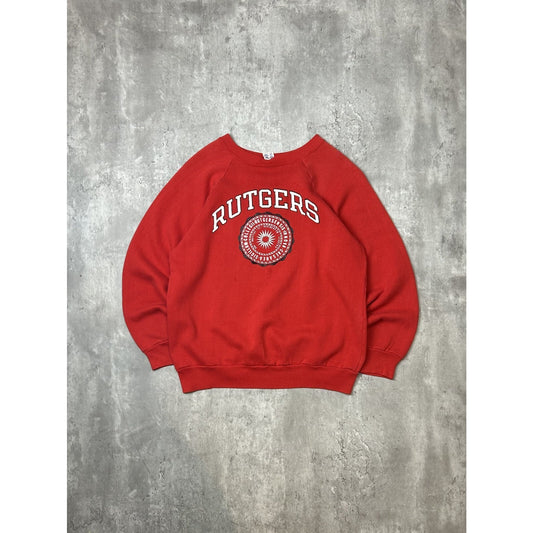 Vintage 1980s Rutgers University NCAA Crest Graphic Champion Sweatshirt Sz Large