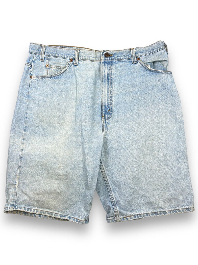 Vintage 1994 Levis 550 Orange Tab Light Wash Denim Shorts Size 40W