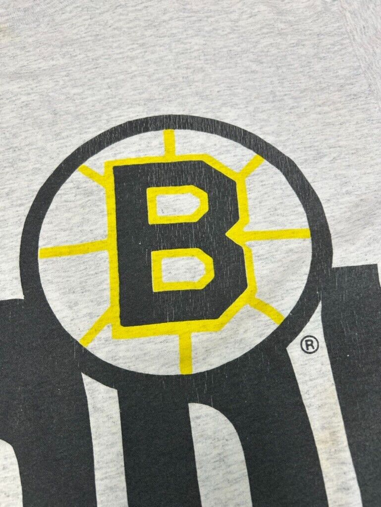 Vintage 1993 Boston Bruins NHL Wrap Around Spell Out Starter T-Shirt Size XL