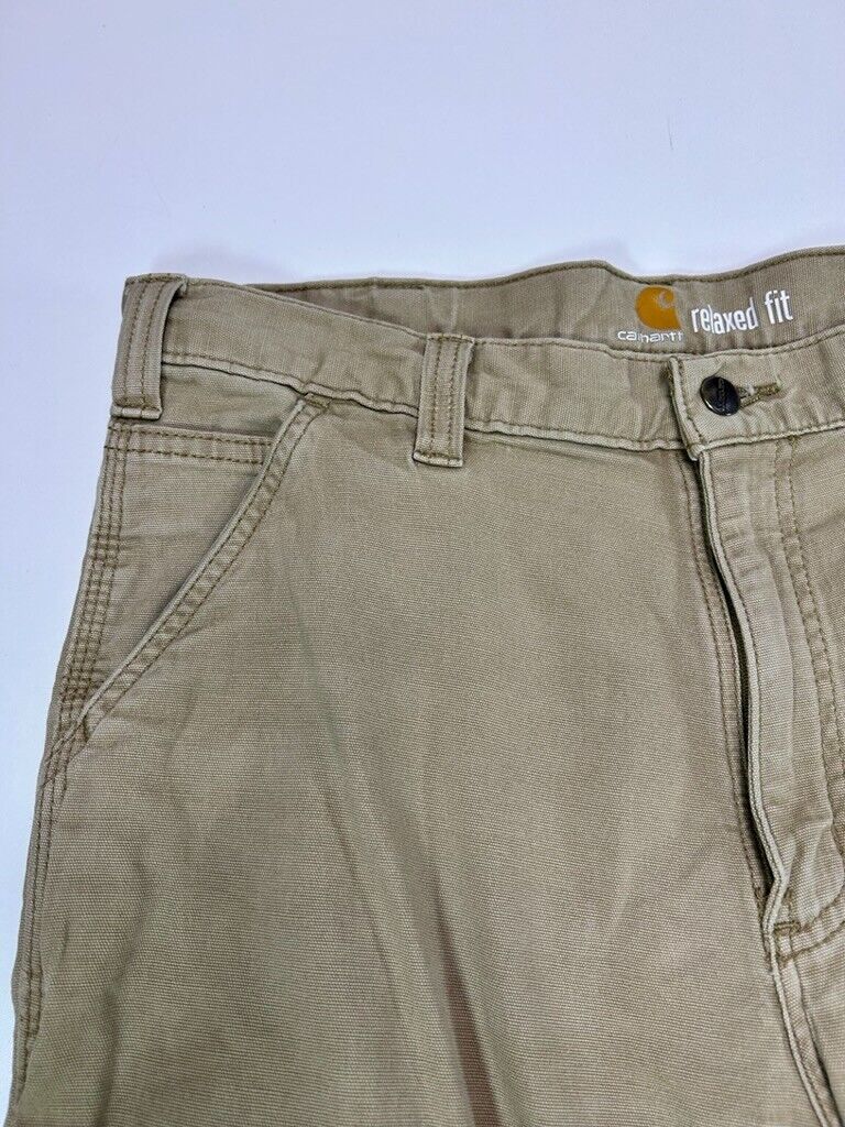 Carhartt Relaxed Fit Canvas Work Wear Five Pocket Pants Size 35W Beige