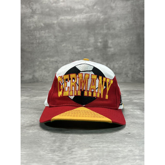 Vintage 90s Team Germany World Cup Embroidered Soccer Spellout Snapback Hat OSFA