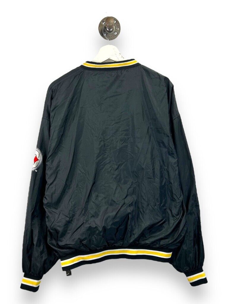 Vintage 90s Pittsburgh Steelers NFL Spell Out Nylon Chalk Line Jacket Size Large