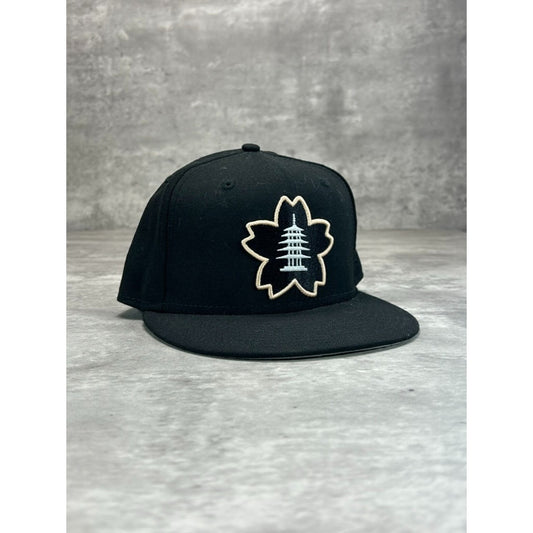 Thrill SF Japantown Sakura Embroidered Logo Baseball Snapback Hat 7 1/2 Black