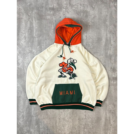 Vintage 90s Miami Hurricanes NCAA Starter Double Hood Sweatshirt Size XL