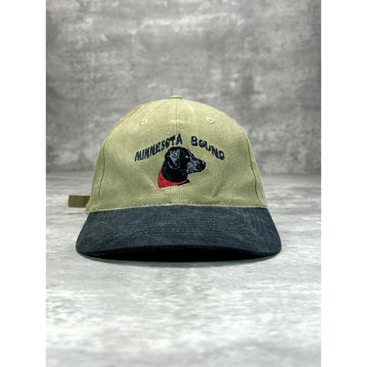 Vintage 90s Minnesota Bound Embroidered Labrador Dog Graphic Strapback Hat OSFA