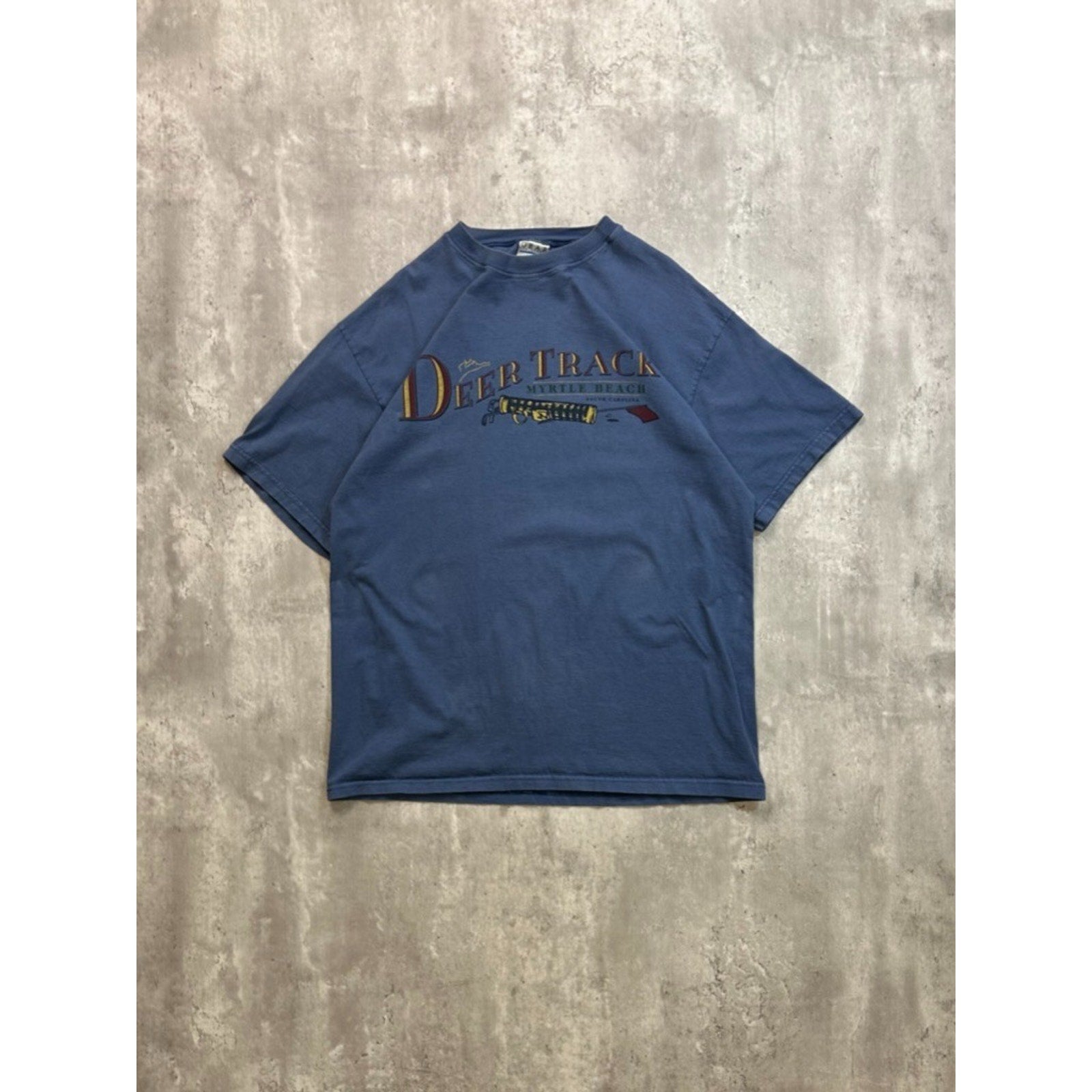 Vintage 90s Deer Track Golfing Destination Graphic Spellout T-Shirt Size Large