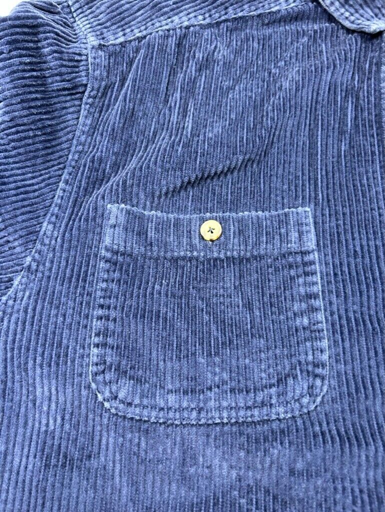 L.L. Bean Corduroy Double Pocket Long Sleeve Button Up Shirt Size XL Blue