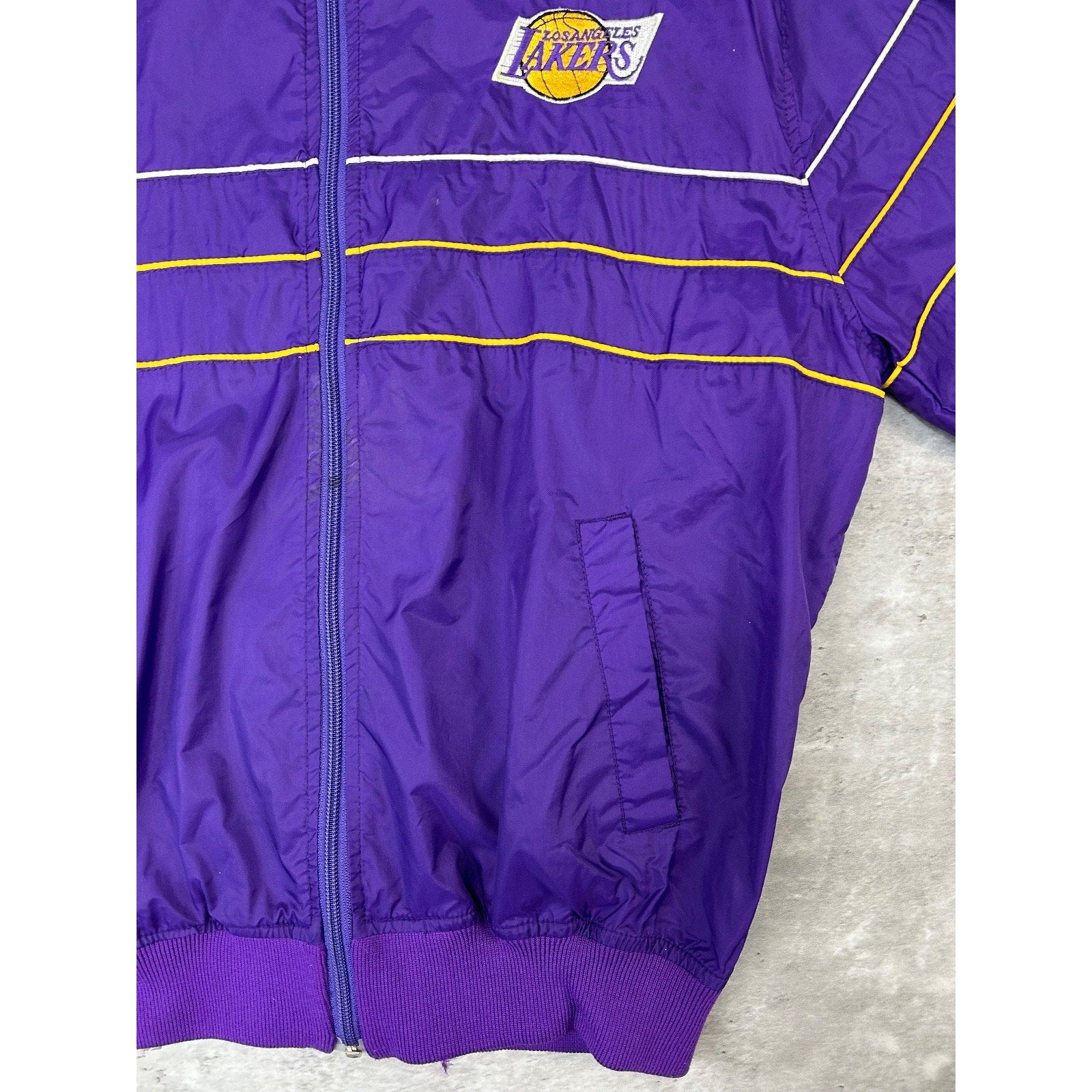 Vintage 80s Los Angeles Lakers NBA Nylon Starter Windbreaker Jacket Size Medium