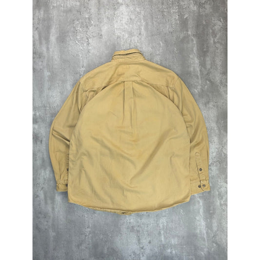 Vintage Carhartt Double Pocket Workwear Long Sleeve Button Up Shirt Size Large
