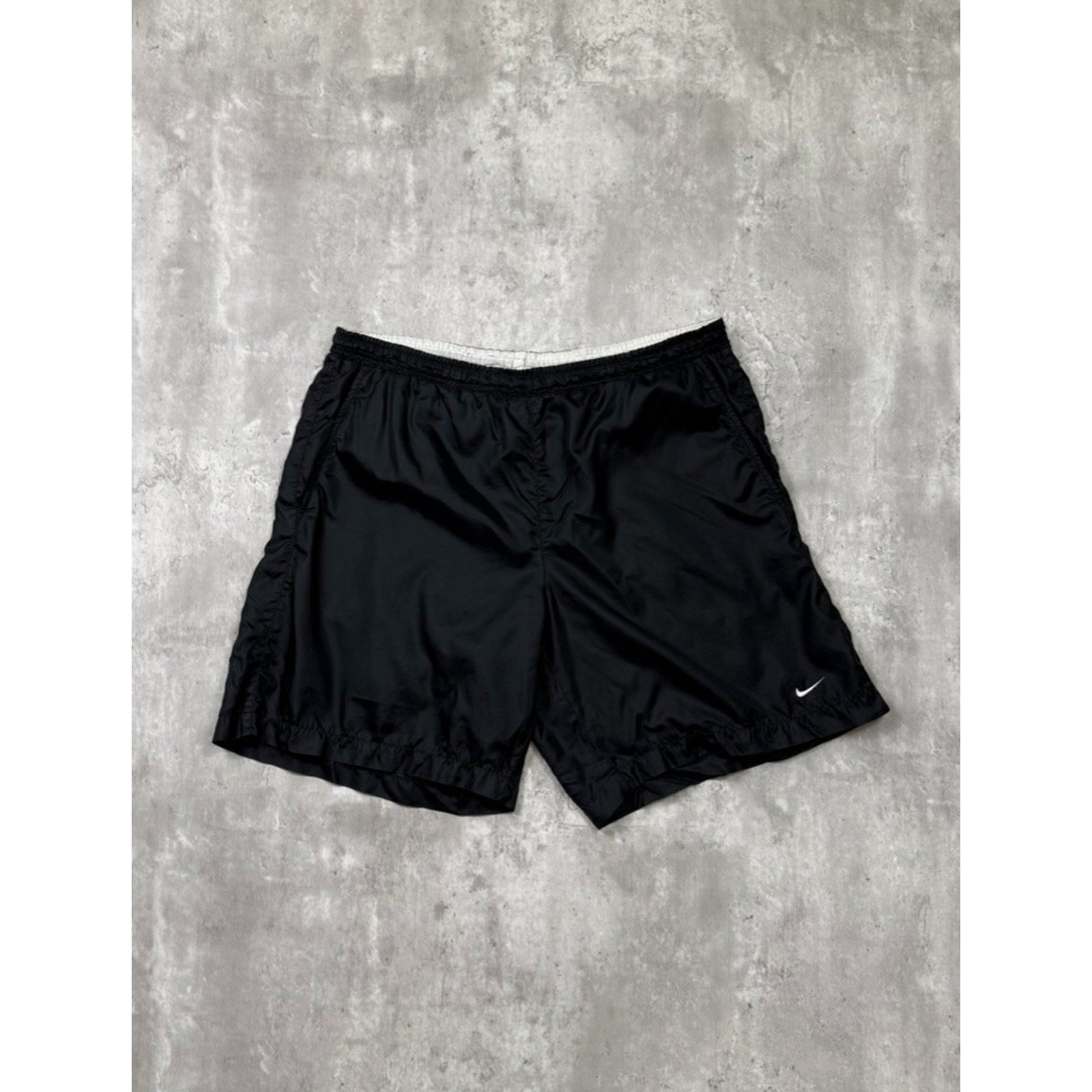 Vintage 90s Nike Embroidered Swoosh Nylon Track Shorts Size Medium