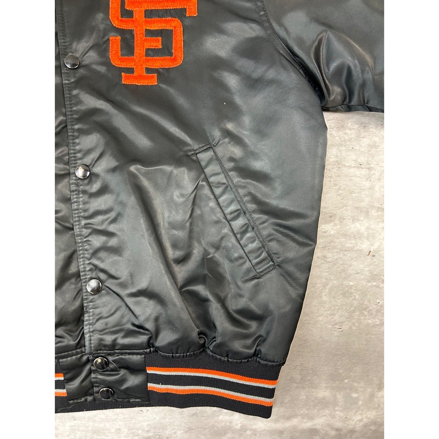 Vintage 80s/90s San Francisco Giants MLB Embroidered Satin Bomber Jacket Medium