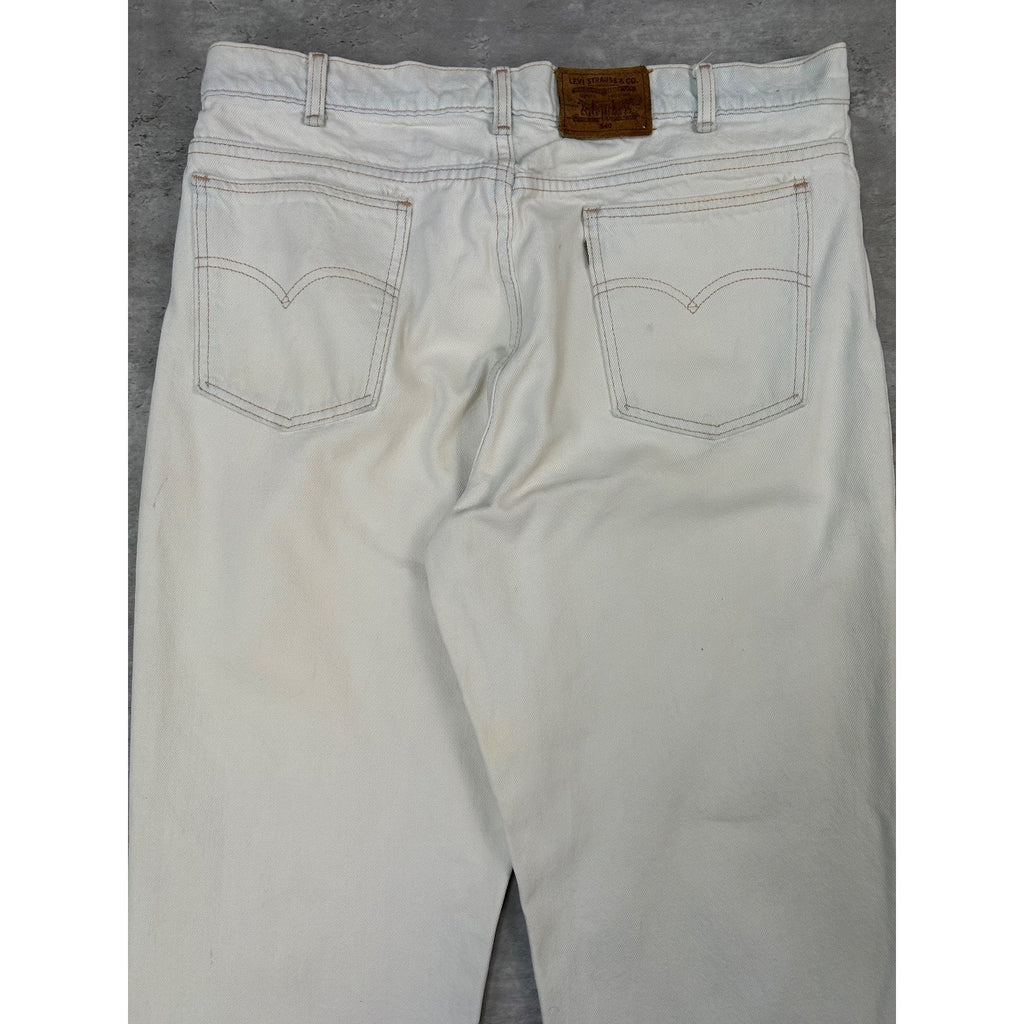 Vintage 90s Levis Red Tab 540 White Denim Pants Size 36