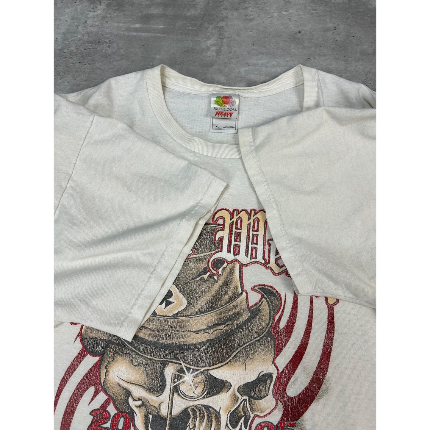 Vintage 2005 Daytona Bike Week Skull Graphic T-Shirt Size XL White