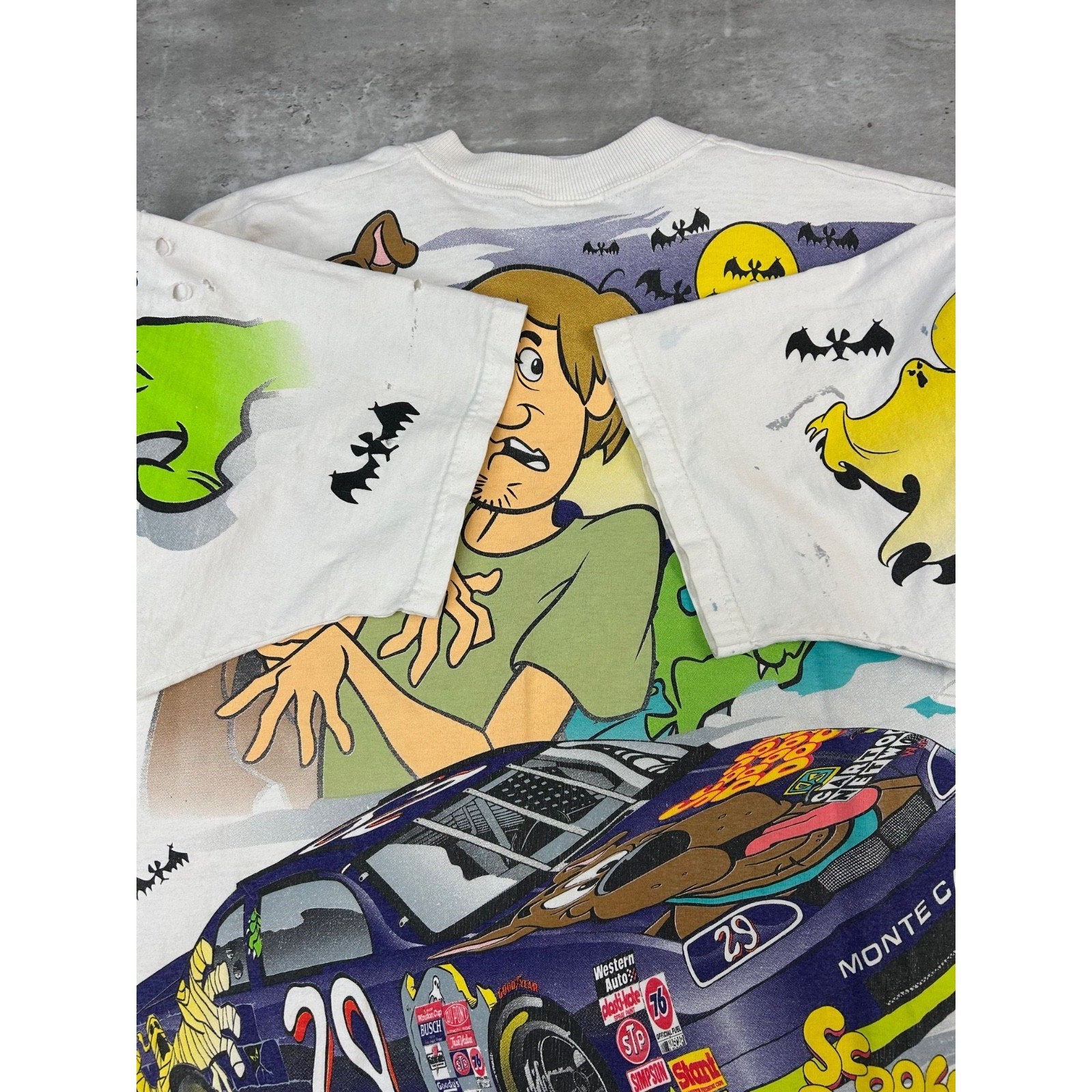 Vintage 1996 Scooby Doo Nascar Wacky Racing All Over Print T-Shirt Size XL