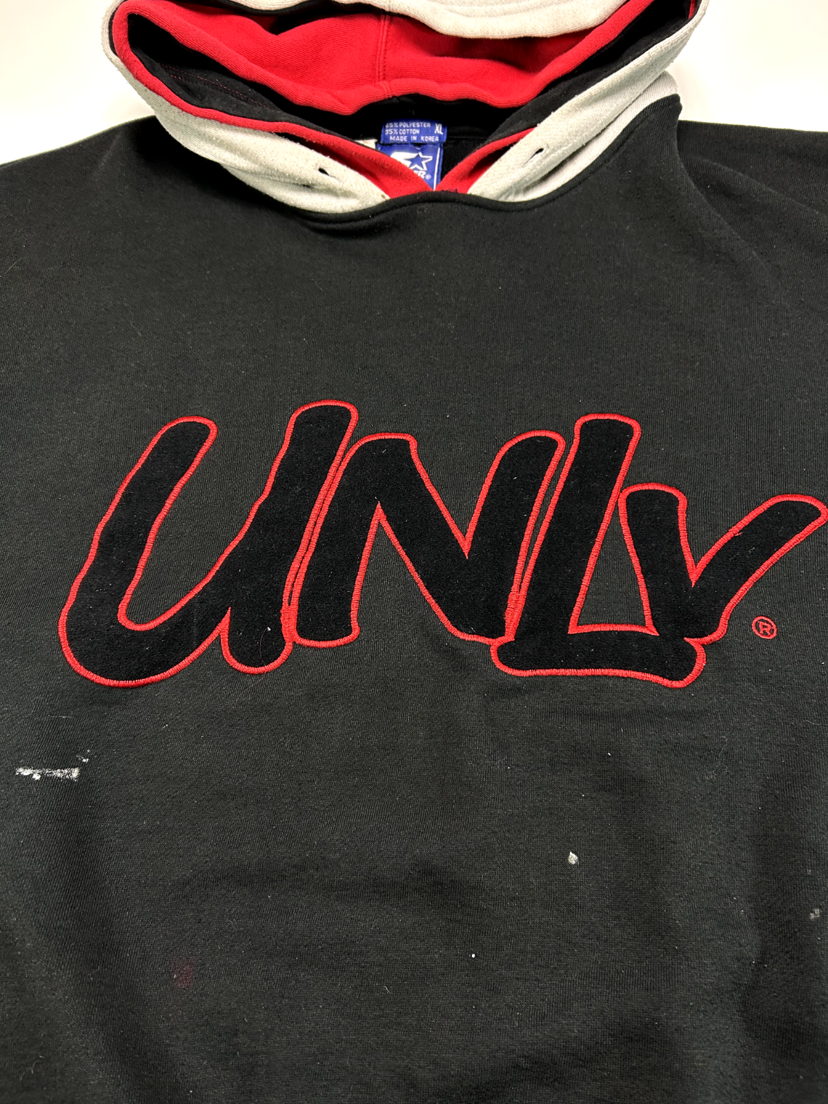 Vintage 90s UNLV NCAA Embroidered Starter Double Hood Sweatshirt Size XL