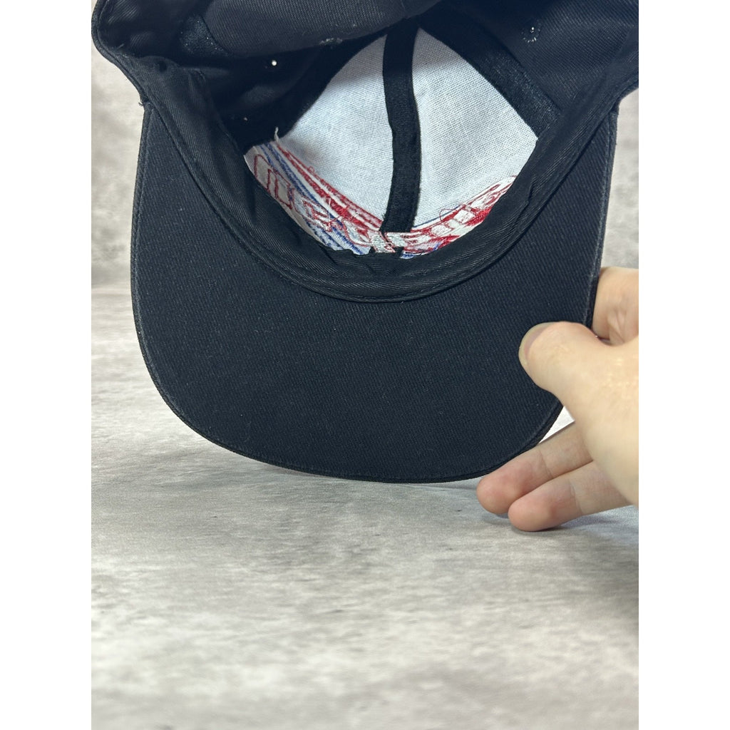 Vintage Snap-On Racing Embroidered Spellout Logo Strapback Hat OSFA Black