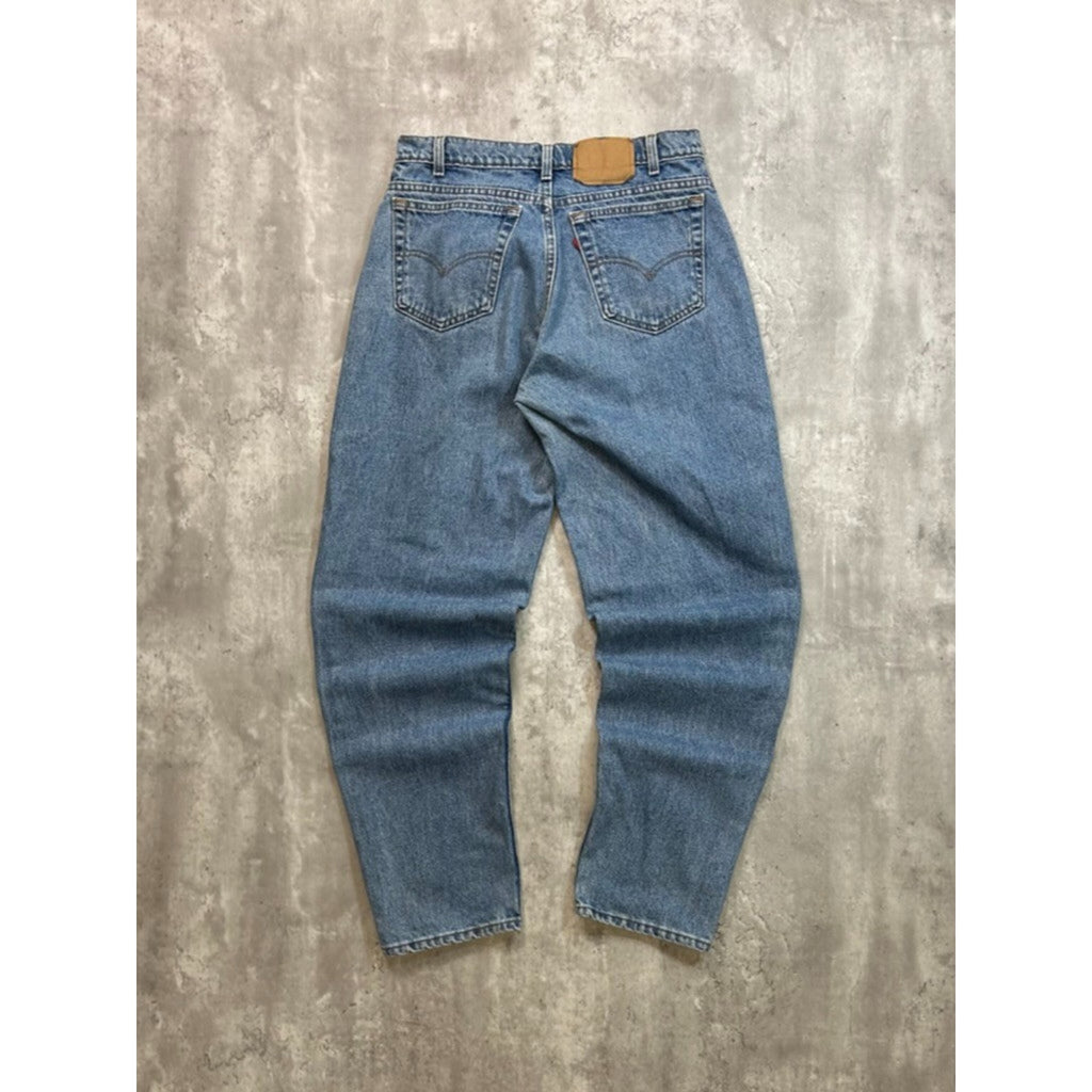 Vintage 90s Levis 550 Red Tab Relaxed Fit Medium Wash Denim Pants Size 33