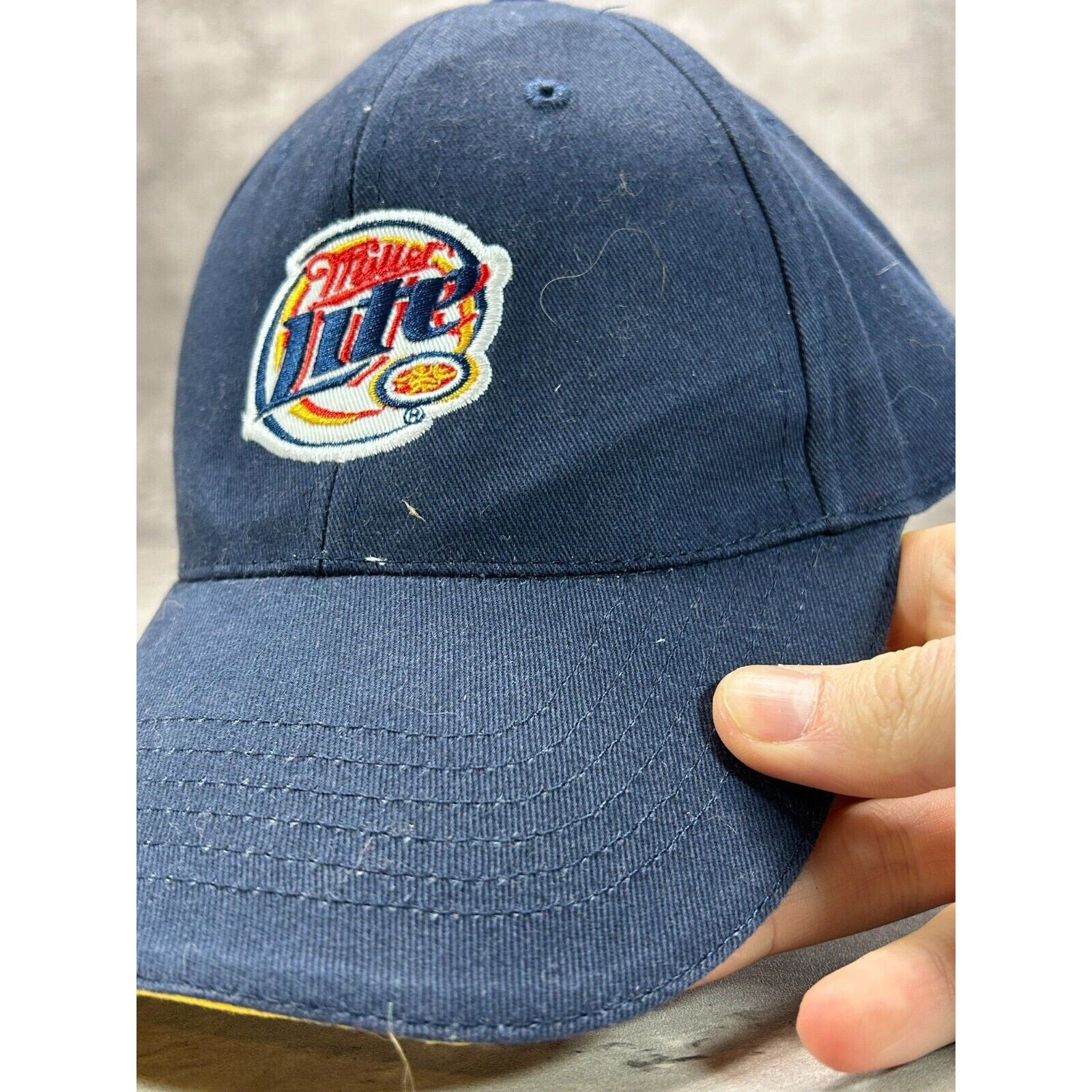 Vintage Miller Lite Embroidered Logo Beer Promo Snapback Hat OSFA Blue