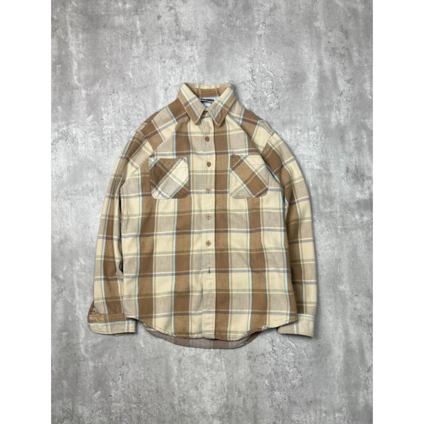 Vintage Big Mac Plaid Print Double Pocket Long Sleeve Button Up Shirt Sz Medium