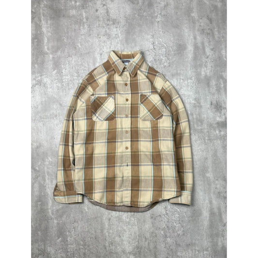 Vintage Big Mac Plaid Print Double Pocket Long Sleeve Button Up Shirt Sz Medium
