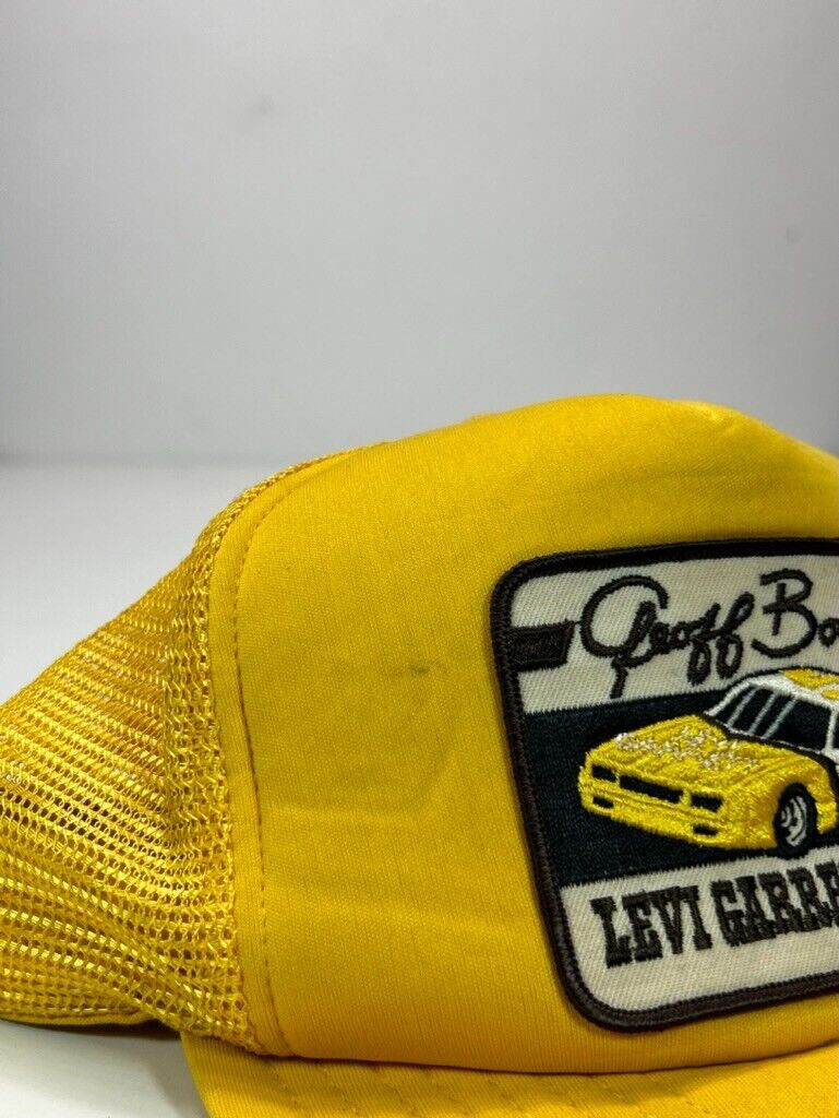 Vintage 80s Geoff Bodine Nascar Embroidered Patch Trucker Snapback Hat OSFA