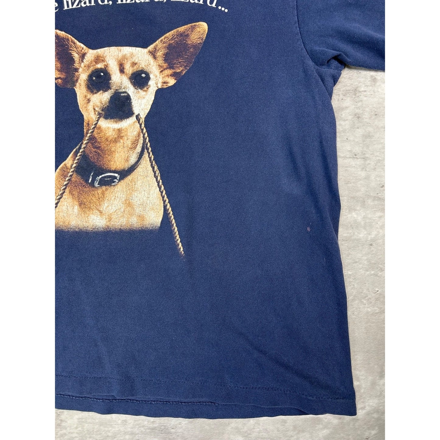 Vintage 90s Taco Bell Here Lizard Lizard Chihuahua Graphic T-Shirt Size L YOUTH