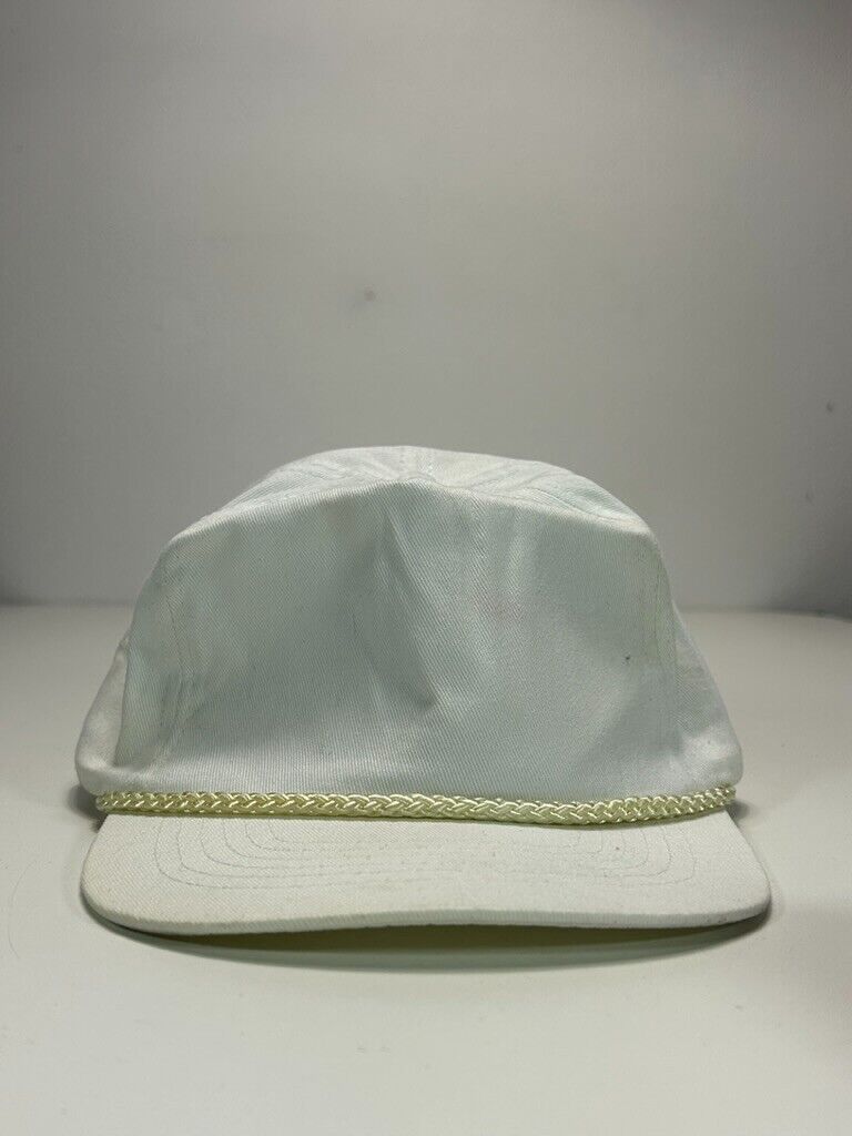 Vintage 80s/90s White Blank Boaters Snapback Hat OSFA