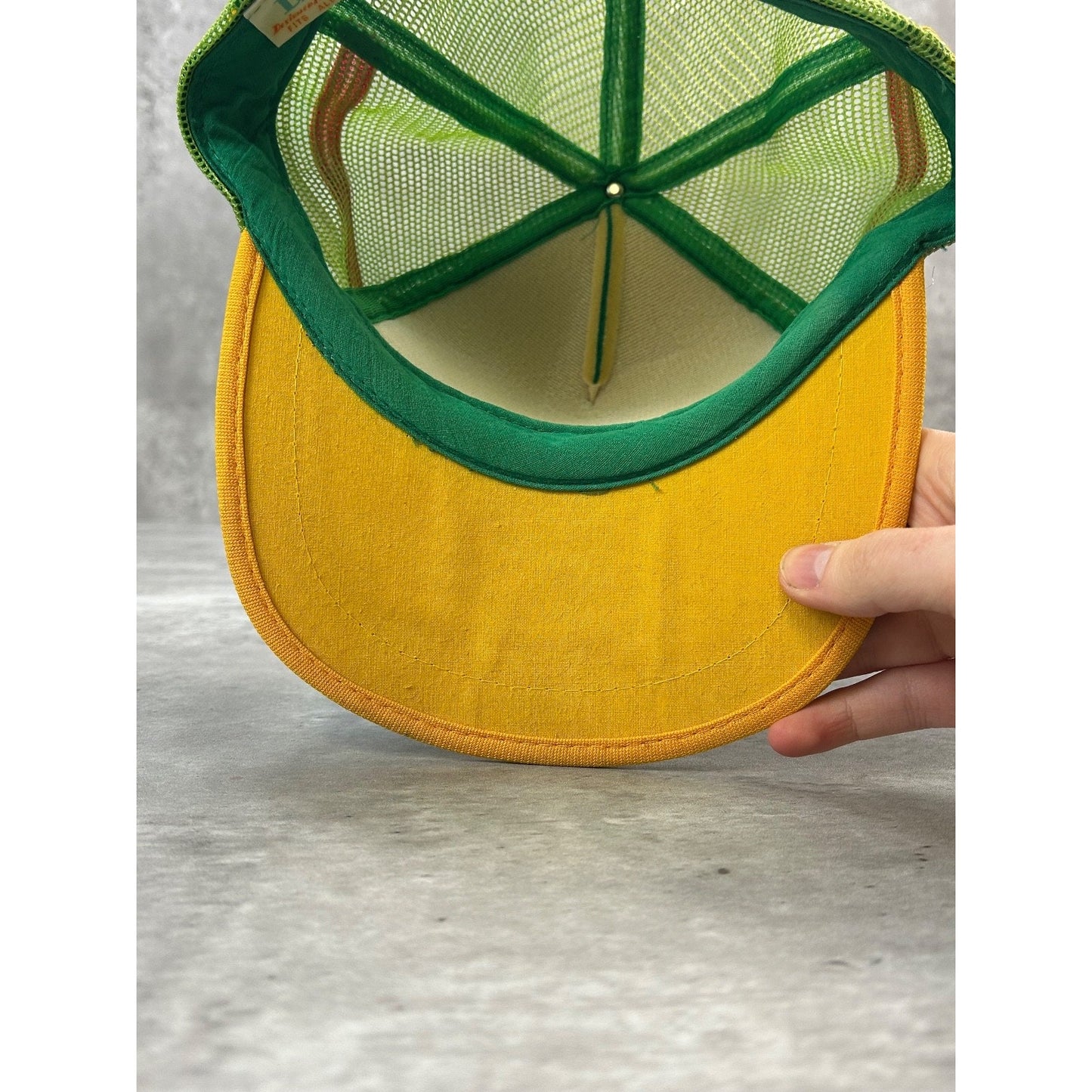 Vintage 80s Worlds Greatest Grandpa Three Stripe Trucker Snapback Hat OSFA