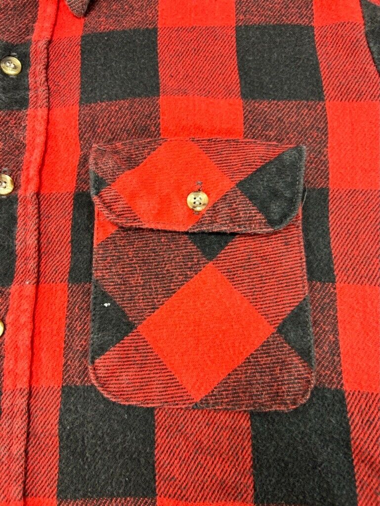 Vintage 90s Five Brother Plaid Double Pocket Button Up Shirt Size Large Tall