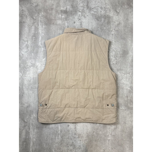 Vintage 80s/90s L.L. Bean Multi Pocket Nylon Vest Size Large Beige