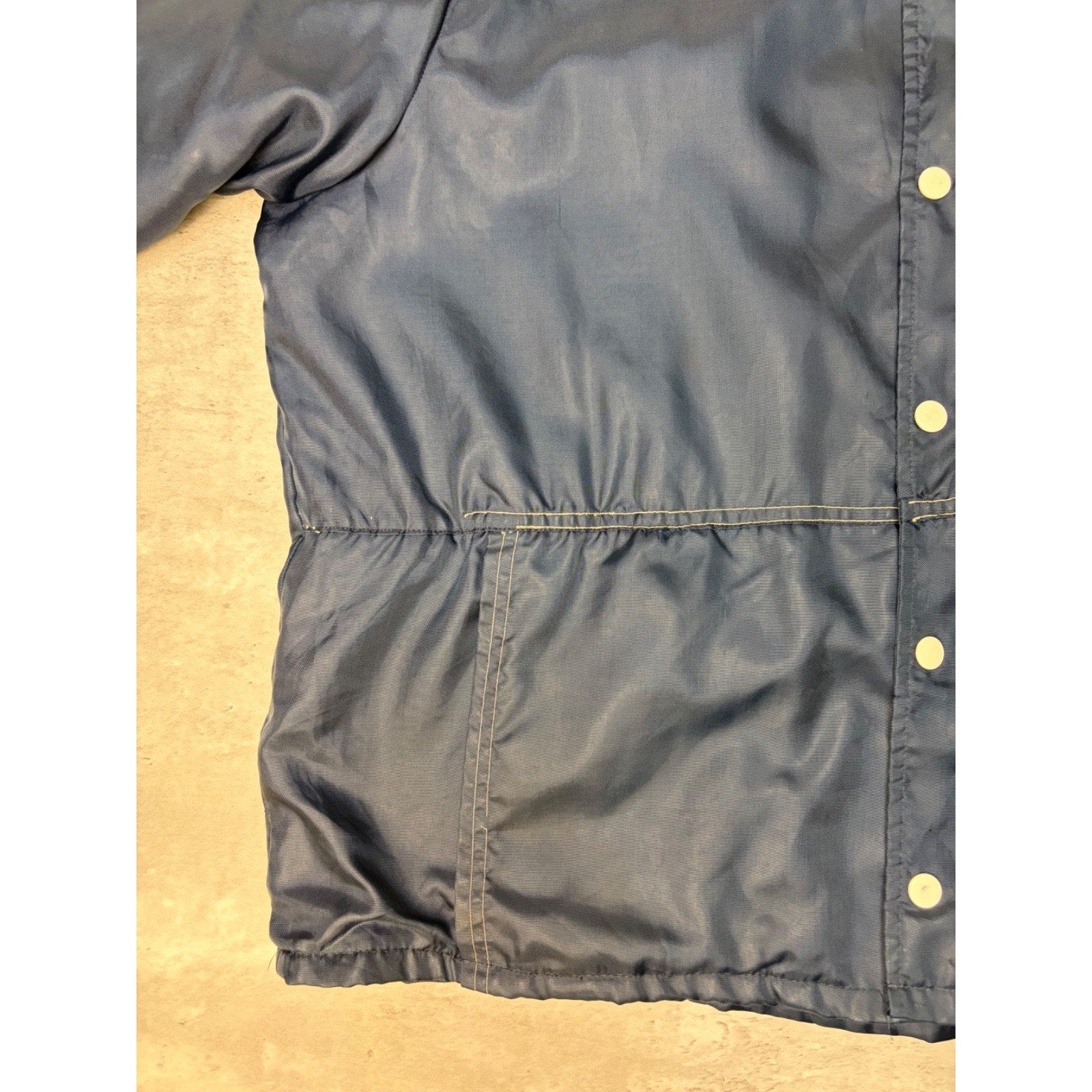 Vintage 1970s Towncraft Nylon Navy Blue Coaches Jacket Size XL