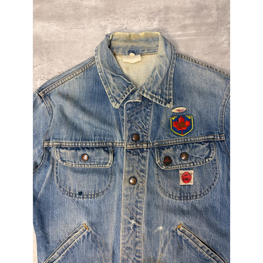 Vintage 1960s GWG Kings Medium Wash Denim Trucker Jacket Size Medium
