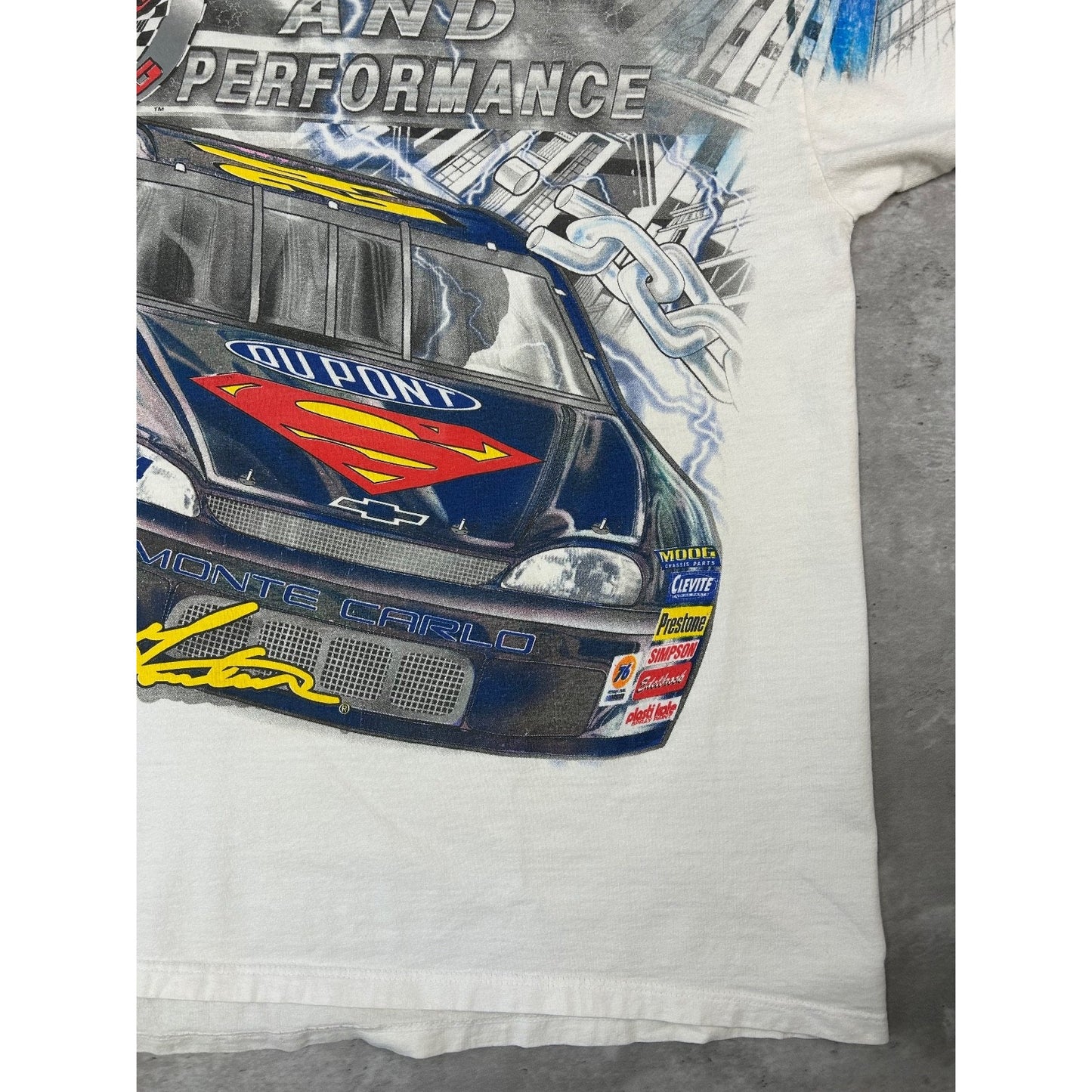 Vintage 1999 Jeff Gordon #24 Superman Nascar Racing All Over Print T-Shirt Sz XL