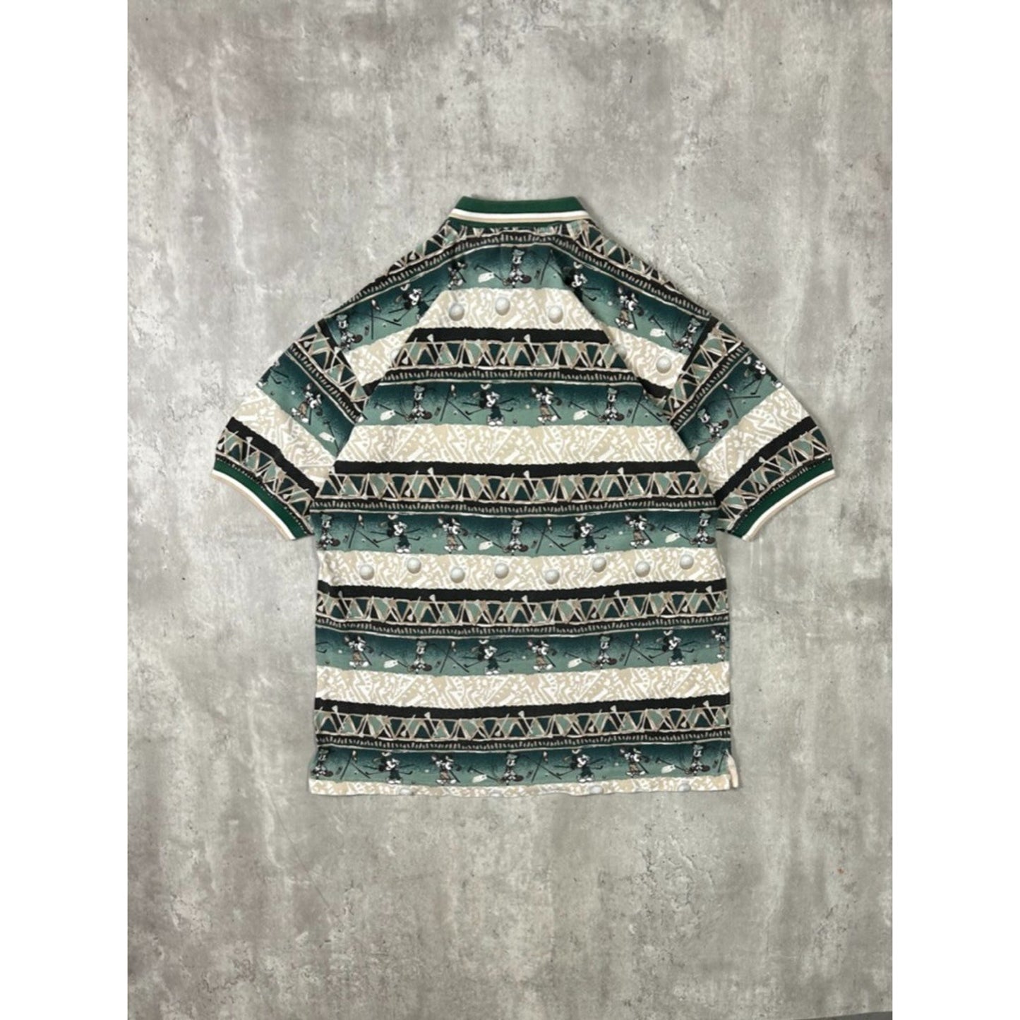 Vintage 90s Disney Mickey Mouse Golf All Over Print Polo Button Up Shirt Size XL