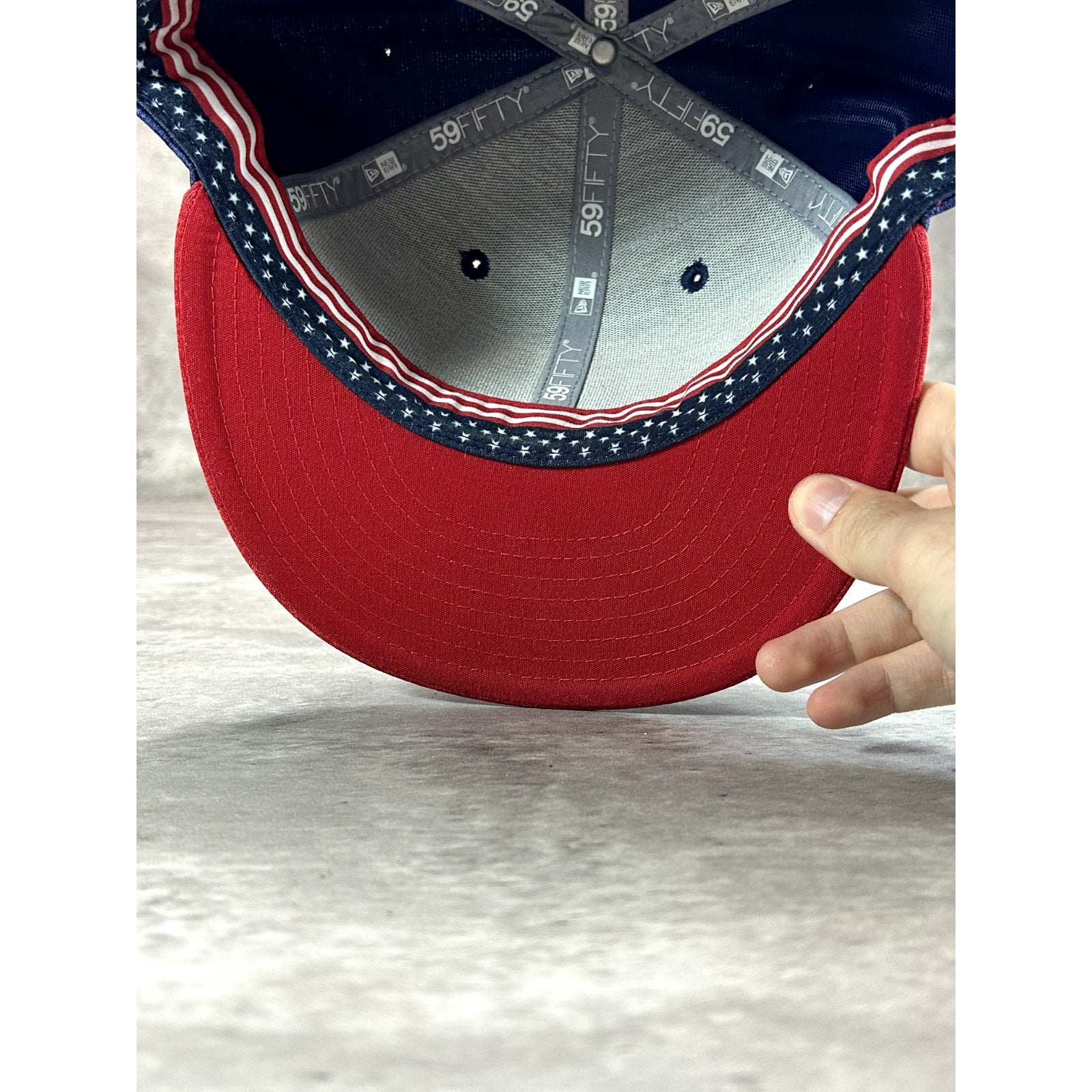 Chicago Cubs MLB 4th Of July American Flag Logo Baseball Fitted Hat 7 1/2