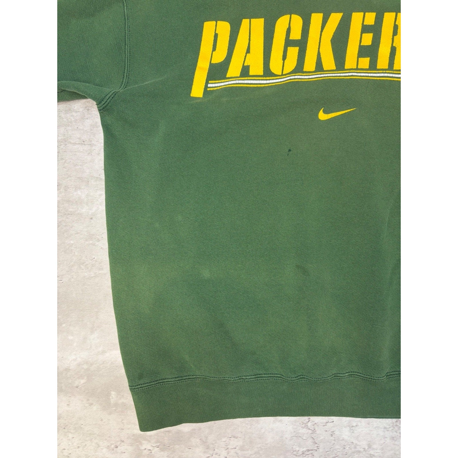 Vintage 90s Green Bay Packers NFL Nike Spellout Sweatshirt Size Large