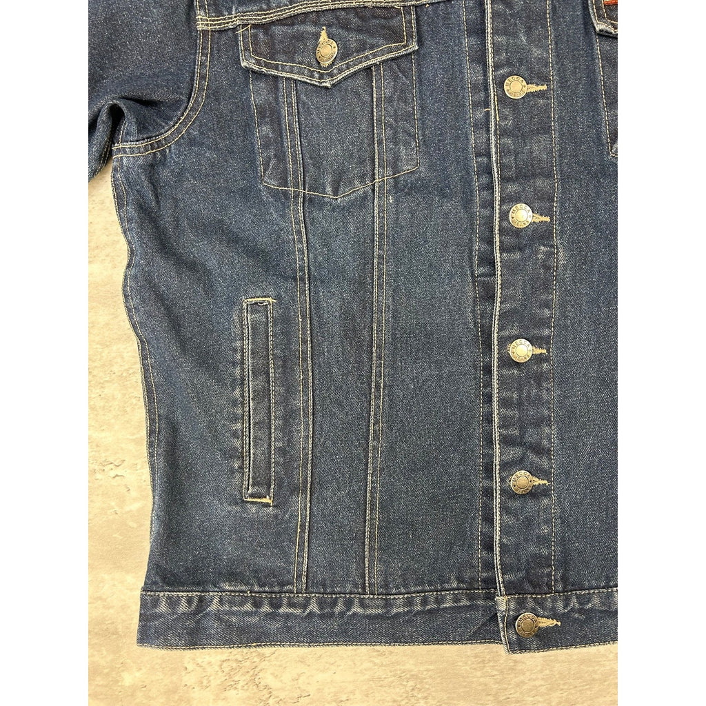 Vintage Y2K Mecca Jeans Dark Wash Denim Trucker Jacket Size Medium
