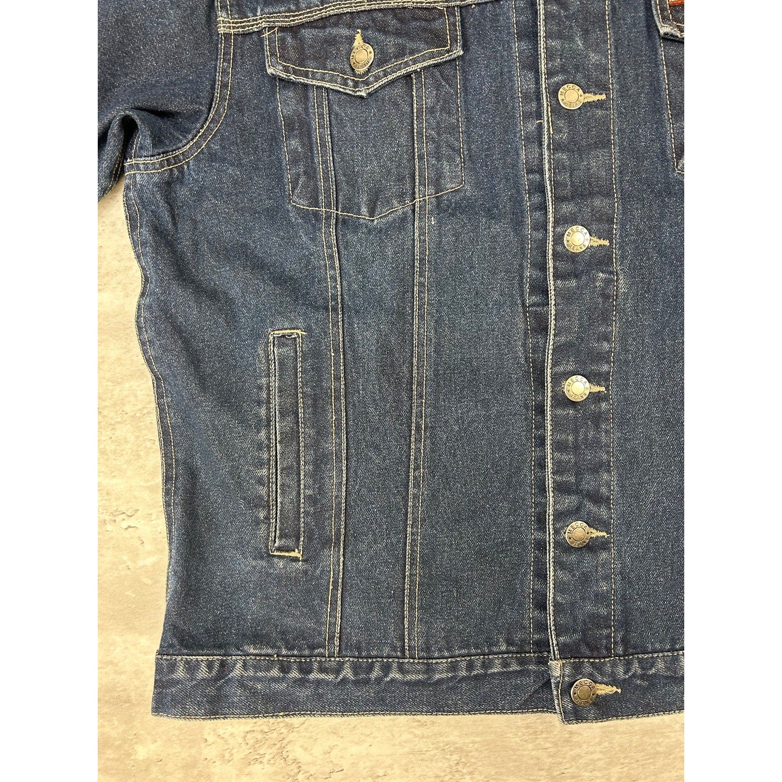 Vintage Y2K Mecca Jeans Dark Wash Denim Trucker Jacket Size Medium
