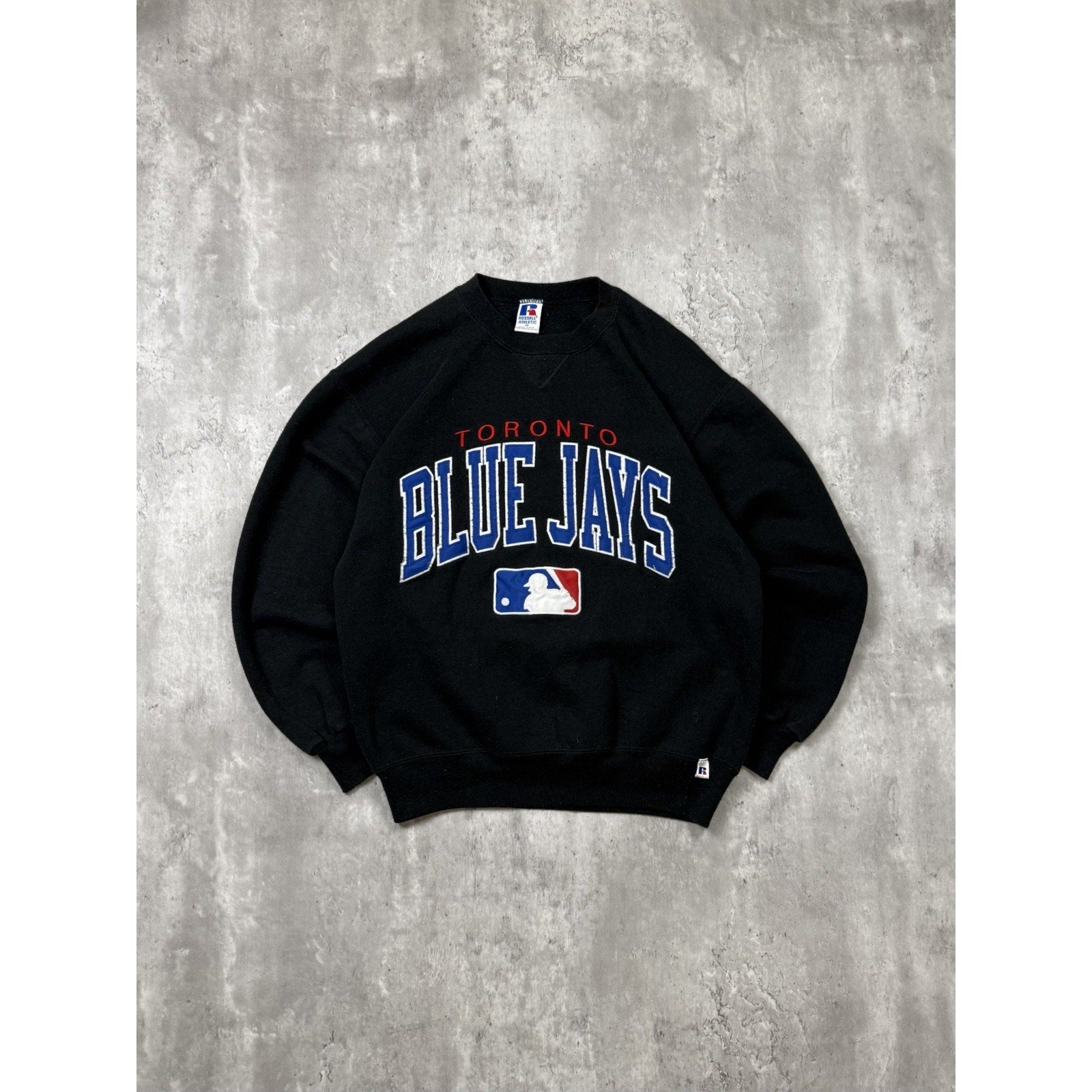 Vintage 90s Toronto Blue Jays MLB Embroidered Spellout Sweatshirt Size Medium