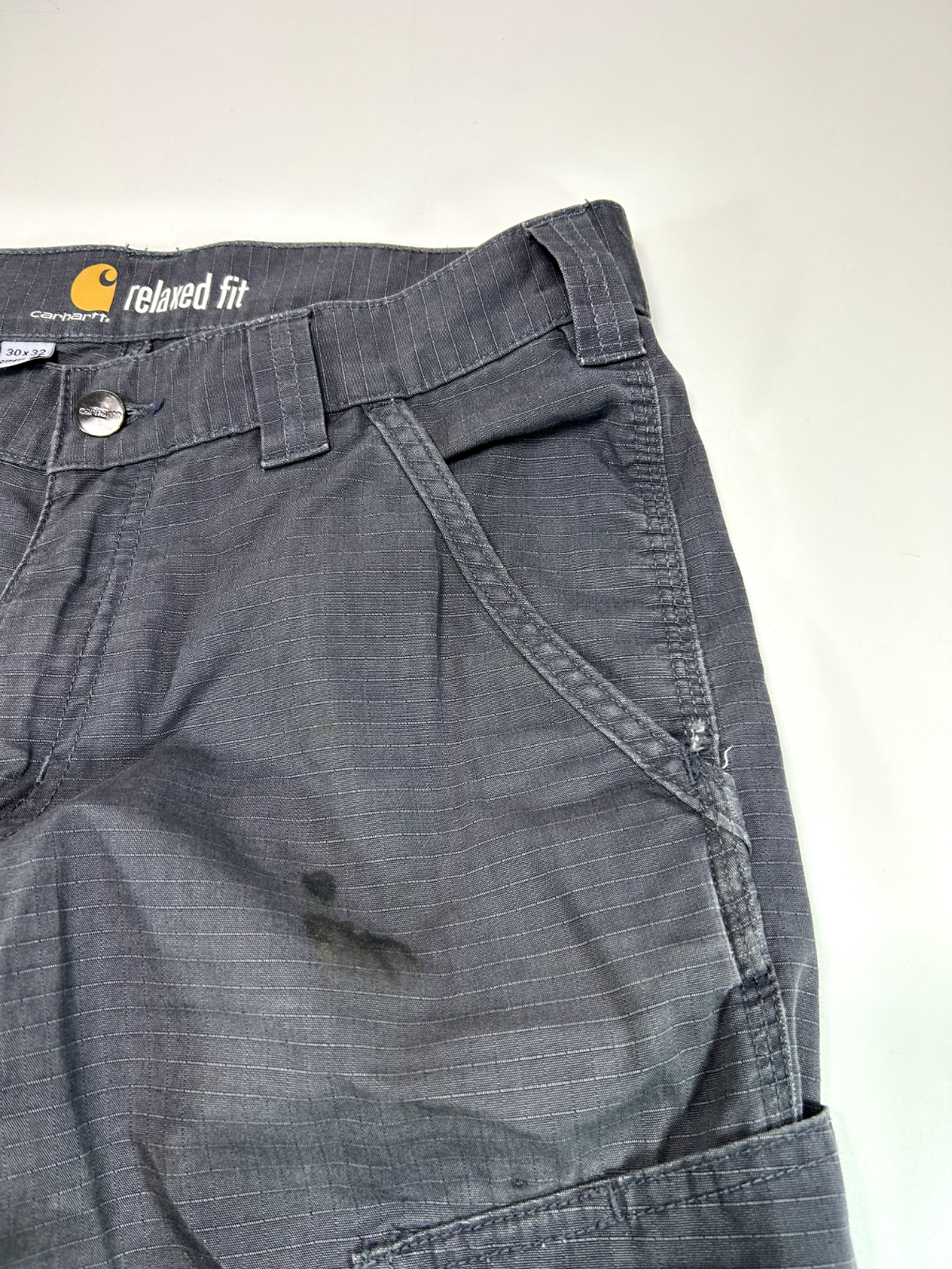 Carhartt Ripstop Work Wear Carpenter Cargo Double Knee Pants Size 30W Gray