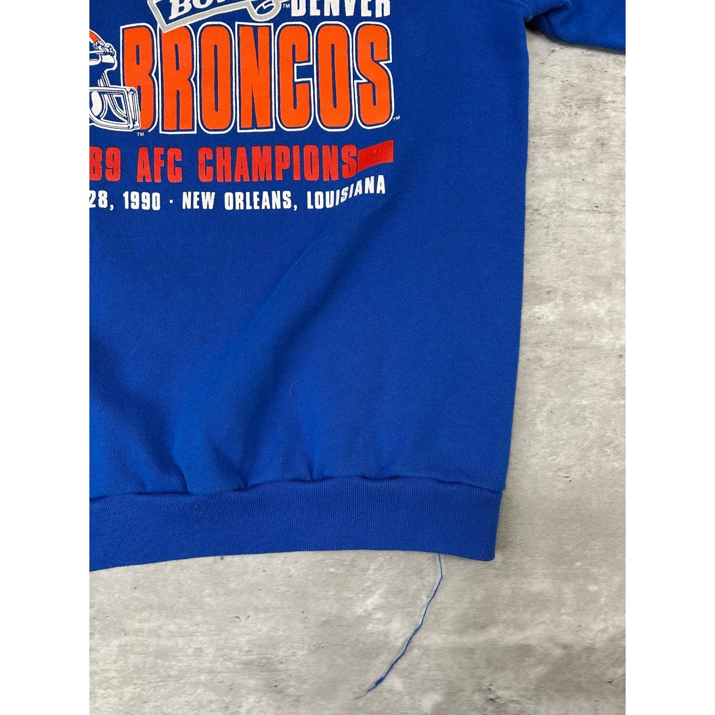 Vintage 1989 Denver Broncos NFL AFC Champs Graphic Football Sweatshirt Sz Medium